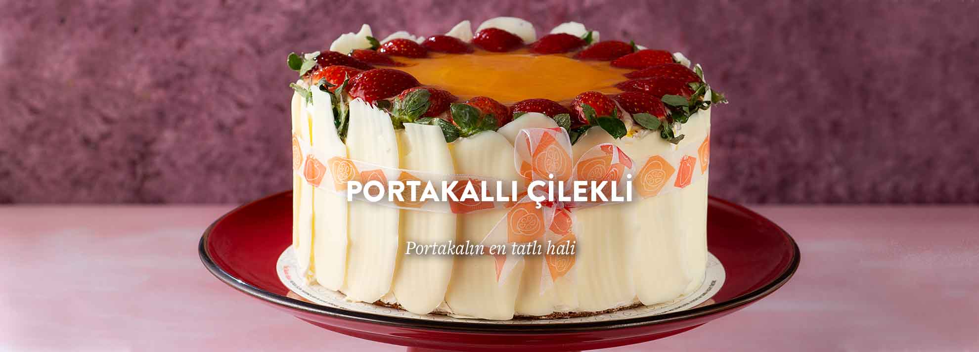 portakal ve çilekli pasta